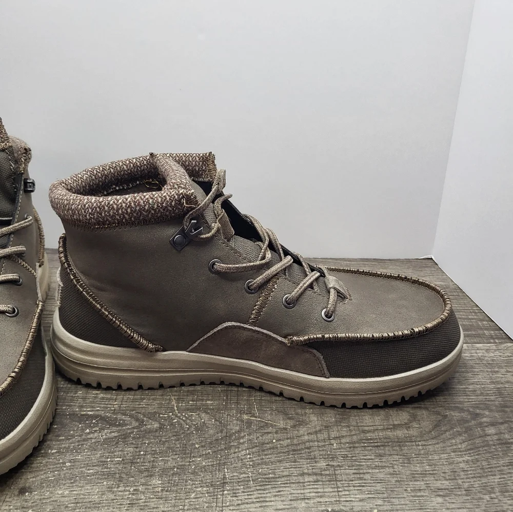 Hey Dude Bradley Chocolate Leather Ankle Lace Up Boots Mens Size 15 New